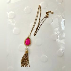 Lilly Pulitzer Sea Urchin Tassel Necklace (Bungalow Pink)